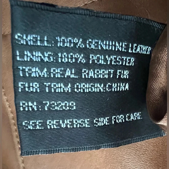 MARVIN RICHARDS | women’s leather & rabbit fur jacket. Size: XL - Picture 7 of 16